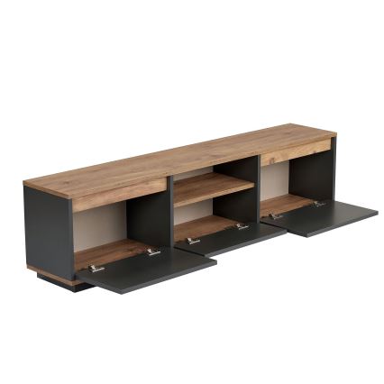 Móvel de TV KREDE 160x30 cm antracite/pinho