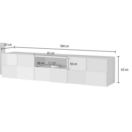 Móvel de TV SERIAN 184 x 42 x 42 cm branco