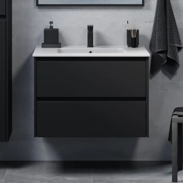 Móvel para casa de banho MOLDE com lavatório, 80x55x46 cm, preto