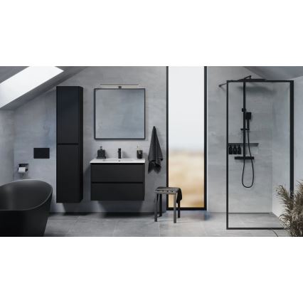 Móvel para casa de banho MOLDE com lavatório, 80x55x46 cm, preto