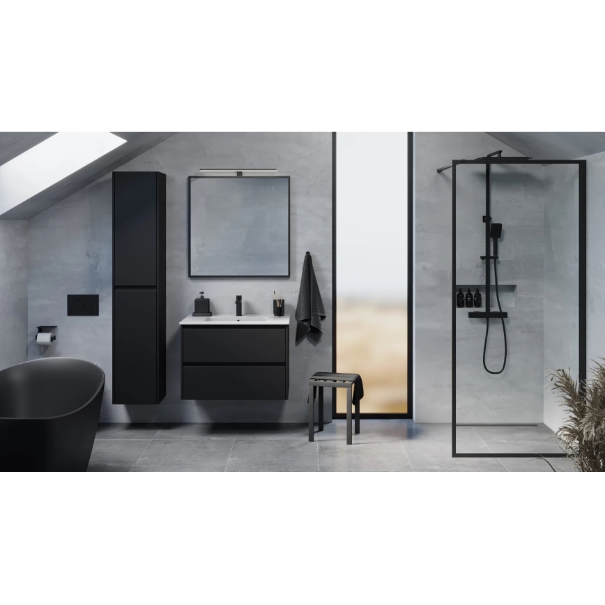 Móvel para casa de banho MOLDE com lavatório, 80x55x46 cm, preto