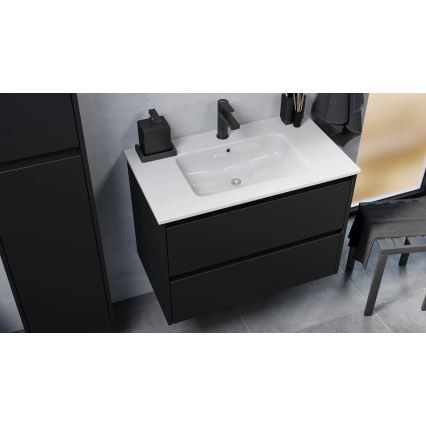 Móvel para casa de banho MOLDE com lavatório, 80x55x46 cm, preto