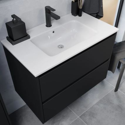 Móvel para casa de banho MOLDE com lavatório, 80x55x46 cm, preto