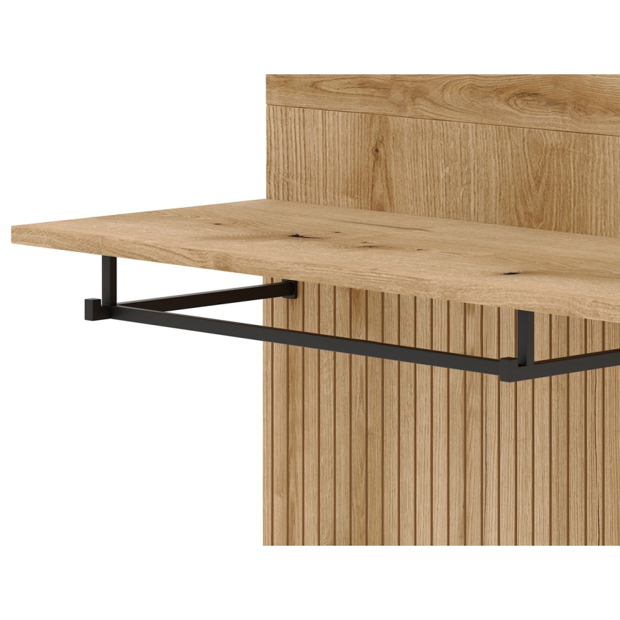 Móvel para hall de entrada com espelho SVEN castanho/branco