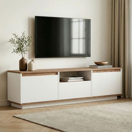 Móvel para TV KREDE 160x30 cm branco/pinho