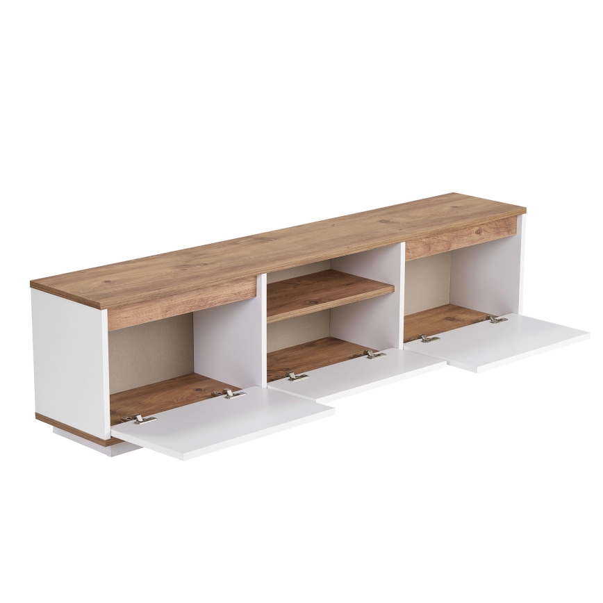 Móvel para TV KREDE 160x30 cm branco/pinho