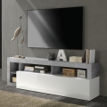Móvel para TV LENOR branco/cinzento betão