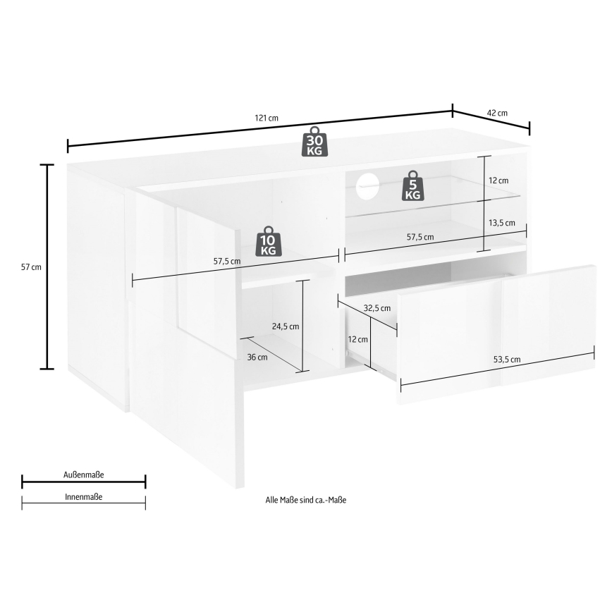 Móvel para TV SERIAN em carvalho sonoma