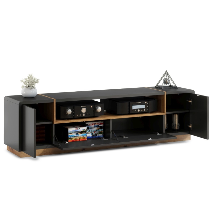 Móvel para TV FRED antracite/carvalho artisan