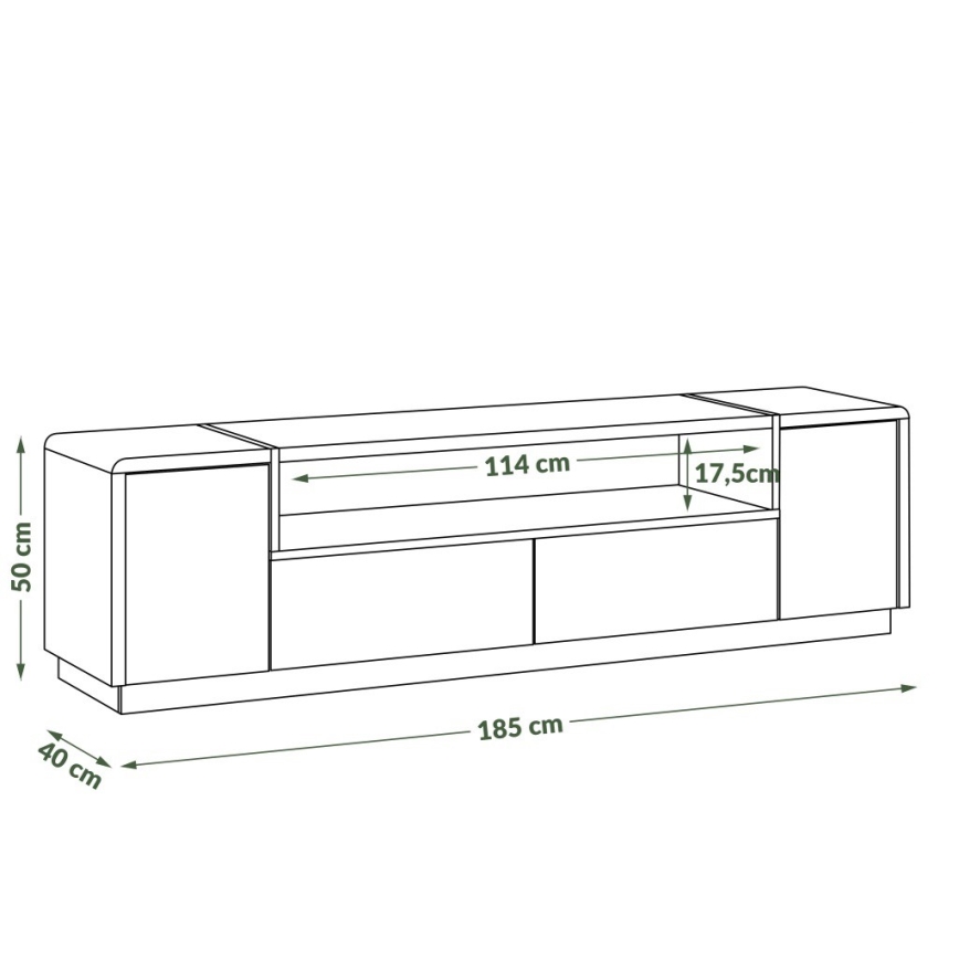 Móvel para TV FRED antracite/carvalho artisan