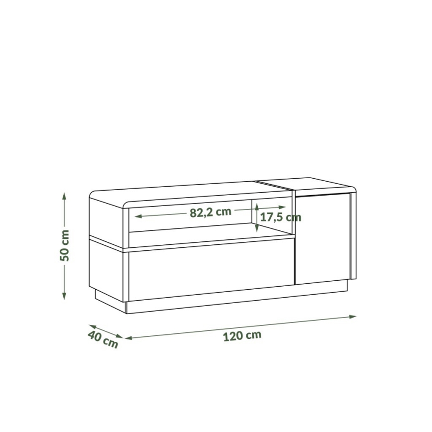 Móvel para TV FRED antracite/carvalho artisan