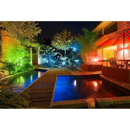 Müller-Licht - Holofote de exterior LED RGBW regulável LED/10W/230V IP65 + comando