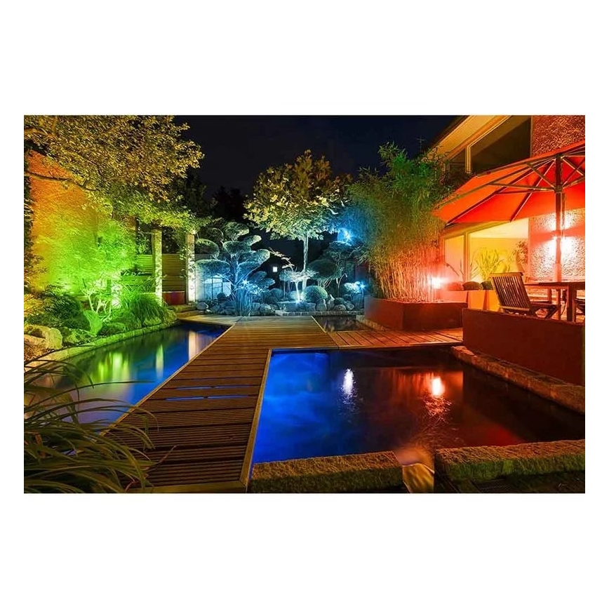 Müller-Licht - Holofote de exterior LED RGBW regulável LED/10W/230V IP65 + comando