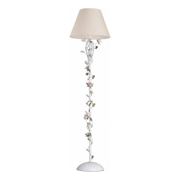 MW-LIGHT - Candeeiro de pé FLORA 1xE27/40W/230V branco/creme