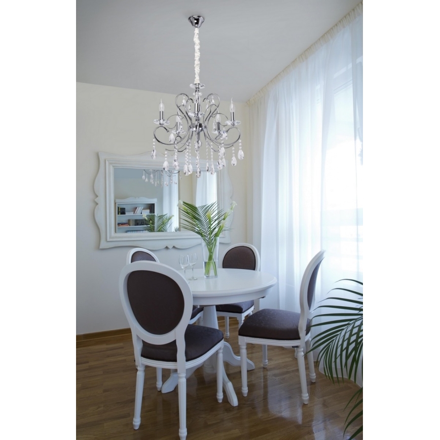 MW-LIGHT - Lustre de cristal numa corrente ADELE 5xE14/40W/230V