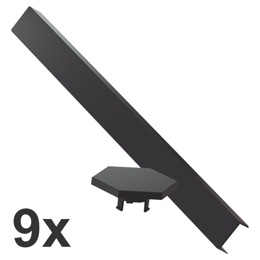 Nanoleaf - Conjunto de coberturas LINES 9 unid. preto mate