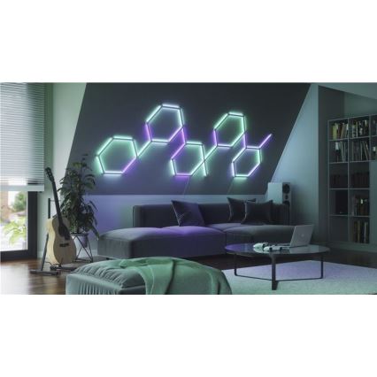 Nanoleaf - CONJUNTO 9x Painéis LED RGBW Regulação carril LINES LED/2W/230V 1200-6000K Wi-Fi