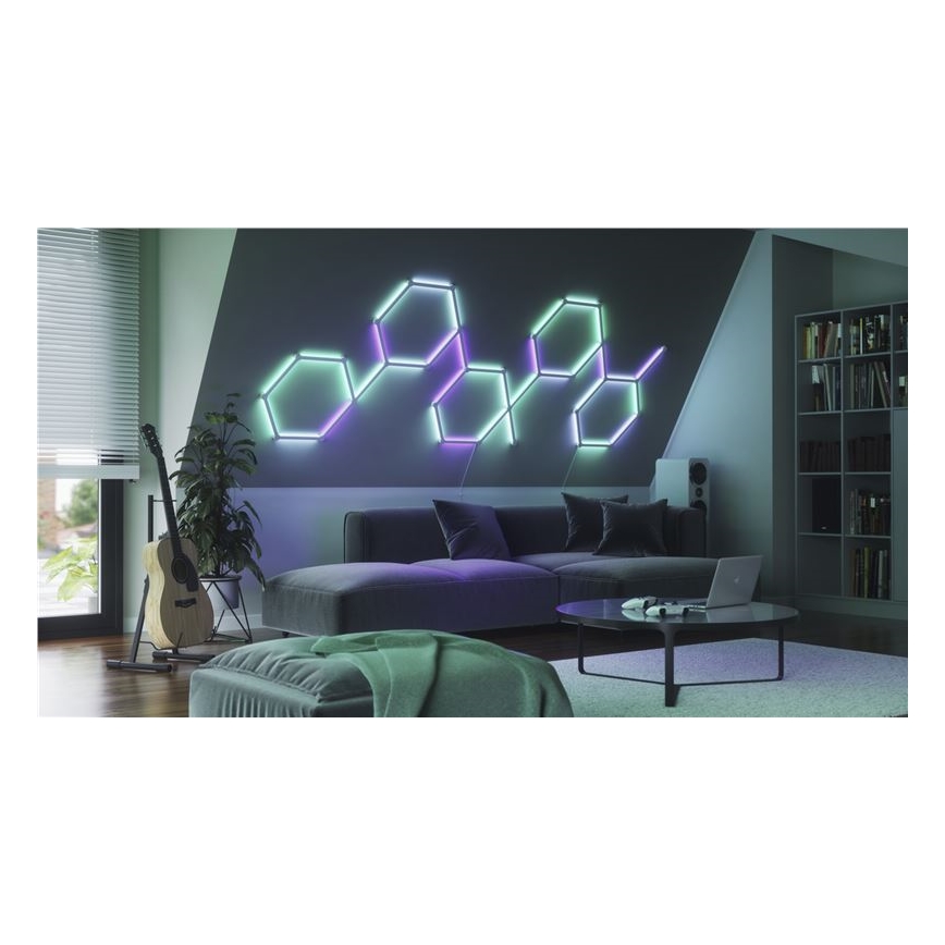 Nanoleaf - CONJUNTO 9x Painéis LED RGBW Regulação carril LINES LED/2W/230V 1200-6000K Wi-Fi