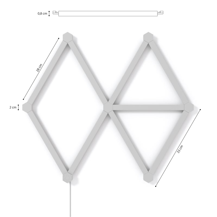 Nanoleaf - CONJUNTO 9x Painéis LED RGBW Regulação carril LINES LED/2W/230V 1200-6000K Wi-Fi