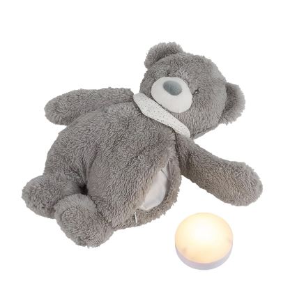 Nattou - Amigo aconchegante com melodia e iluminação SLEEPY BEAR 4em1 cinzento