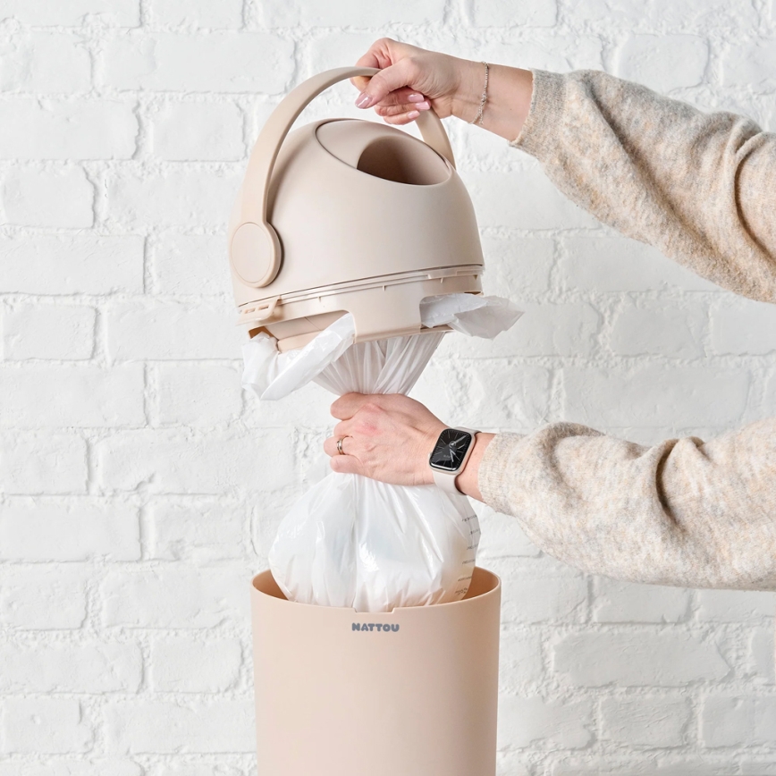 Nattou - Caixote do lixo para fraldas e tapete para mudar as fraldas SOFTY 50x70 cm bege