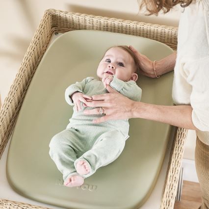 Nattou - Caixote do lixo para fraldas e tapete para mudar as fraldas SOFTY 50x70 cm verde