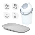 Nattou - Cesto para fraldas e almofada de troca SOFTY 50x70 cm branco/cinzento