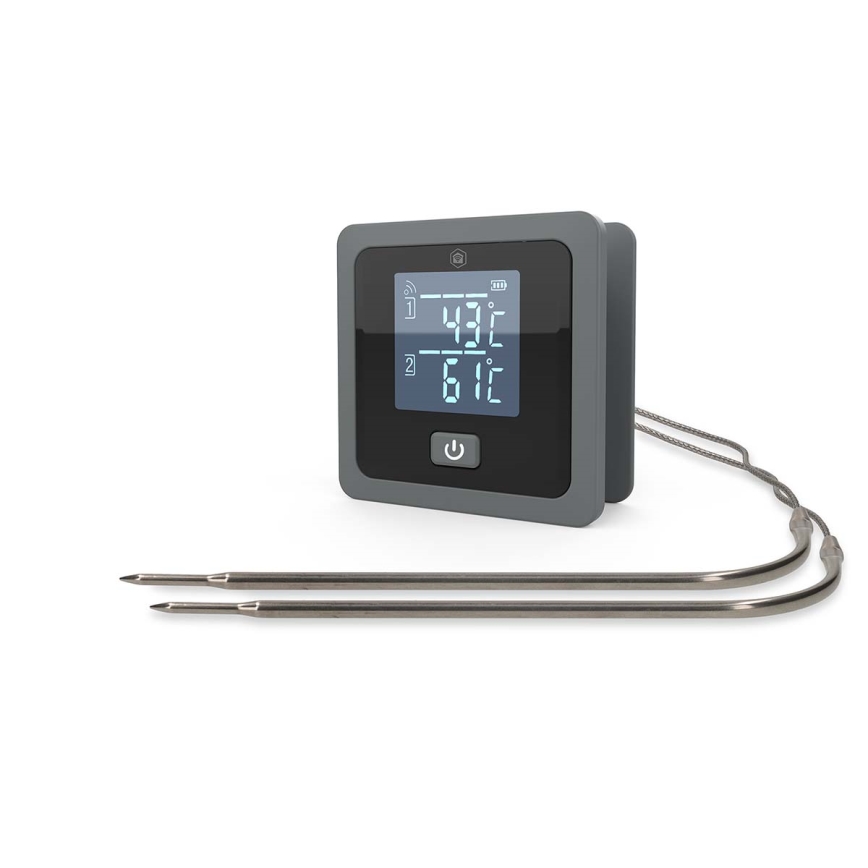 SmartLife Termómetro digital inteligente para carne com ecrã LCD 0-300 °C 2xAAA