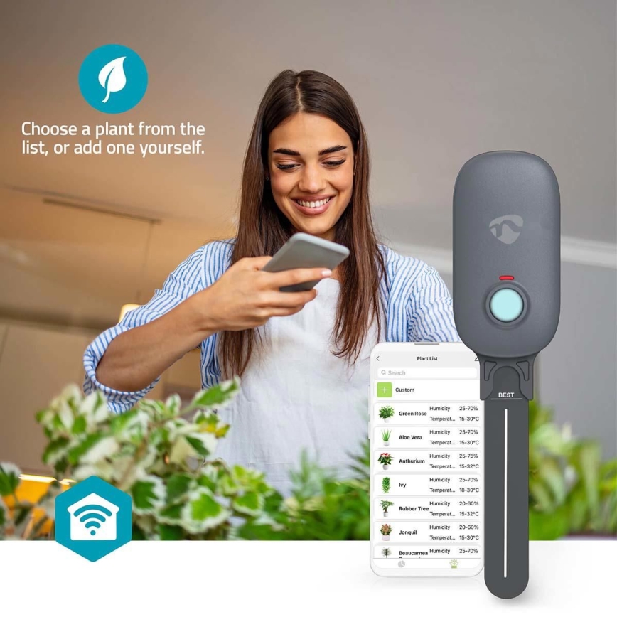 Sensor de humidade do solo 3xAAA Wi-Fi Tuya IP55