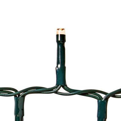 Cordão de luzes LED para exterior, 400 LEDs / 7 funções, 11 m, IP44, branco quente