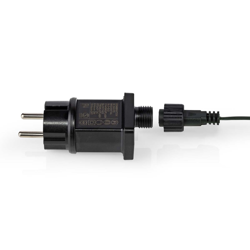 Cordão de luzes LED para exterior 400 LEDs / 7 funções, 11 m, IP44, branco quente