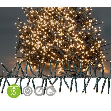 Guirlanda luminosa LED de Natal para exterior 1512xLED/7 funções 14m IP44 branco quente