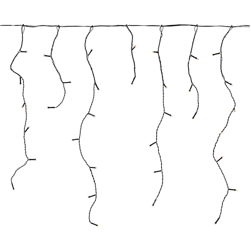 Cortina exterior de Natal LED 180xLED/7 funções 10,9m IP44 branco quente