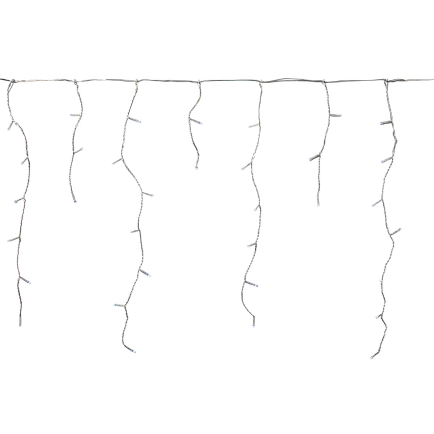 Cortina luminosa LED para exterior 180 LEDs/7 funções 10,9m IP44 branco frio