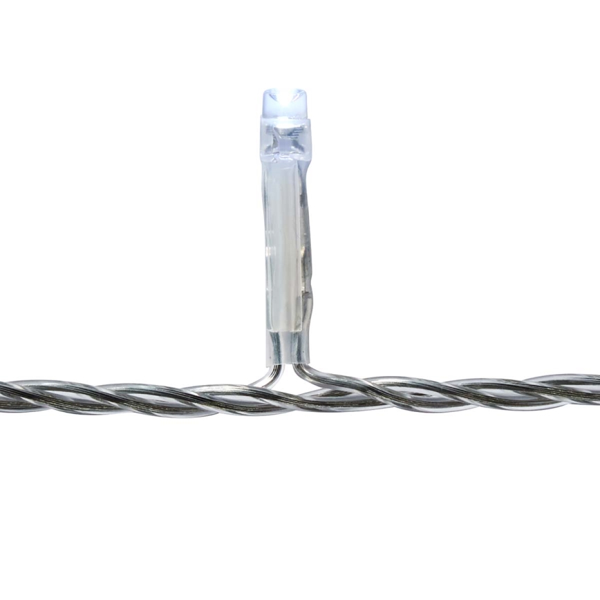 Cortina luminosa LED para exterior 180 LEDs/7 funções 10,9m IP44 branco frio