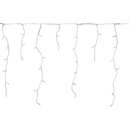 Cortina luminosa LED para exterior 180 LEDs/7 funções 10,9m IP44 branco frio