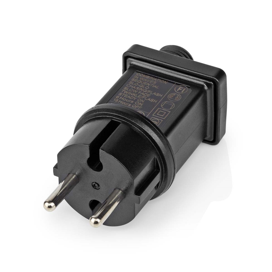 Cortina LED para exterior 360 LEDs, 7 funções, 14 m, IP44, branco quente