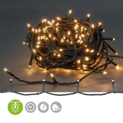 Corrente exterior de Natal LED 180xLED/7 funções 16,5m IP44 branco quente