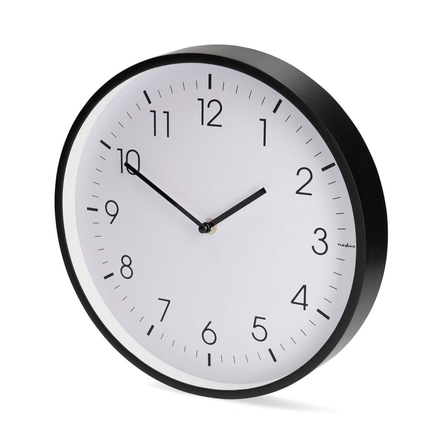 Relógio de parede Ø 30,8 cm, 1x AA, preto