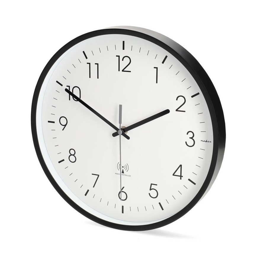 Relógio de parede Ø 30,5 cm, 1x pilha AA, preto