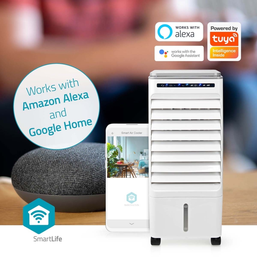 Arrefecedor de ar 65W/230V Wi-Fi Tuya branco + comando