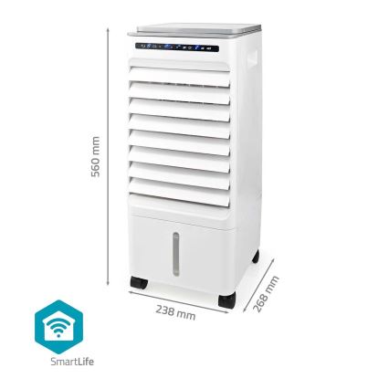 Arrefecedor de ar 65W/230V Wi-Fi Tuya branco + comando