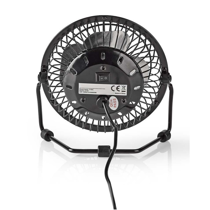 Ventilador de mesa 3W/USB 10 cm preto