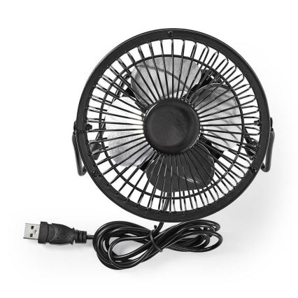 Ventilador de mesa 3W/USB 10 cm preto
