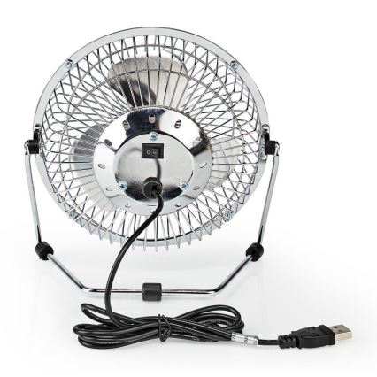 Ventoinha de mesa 3W/USB 15 cm cromado brilhante