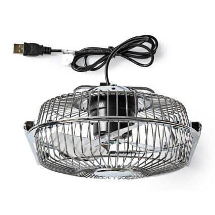 Ventoinha de mesa 3W/USB 15 cm cromado brilhante