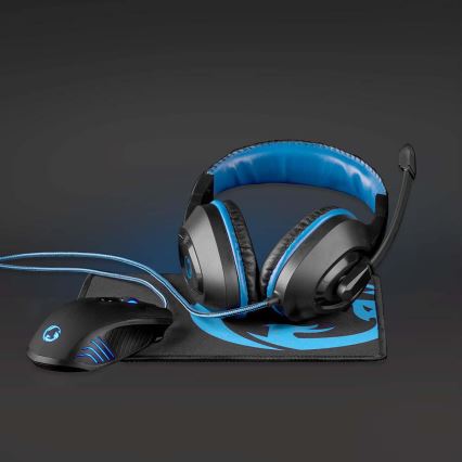 Conjunto de gaming 3 em 1 preto/azul