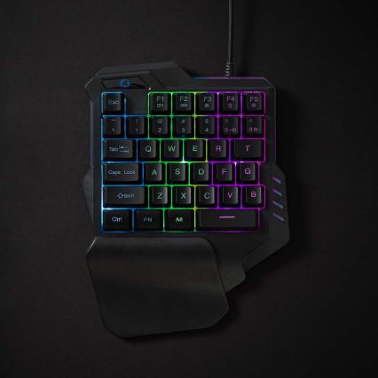 Teclado de gaming para uma mão LED RGB 5V