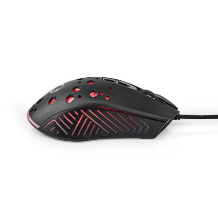 Rato de gaming LED 800/1200/2400/3200/4800/7200 DPI 7 botões preto