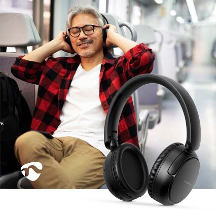 Auriculares sem fio com microfone 200 mAh preto